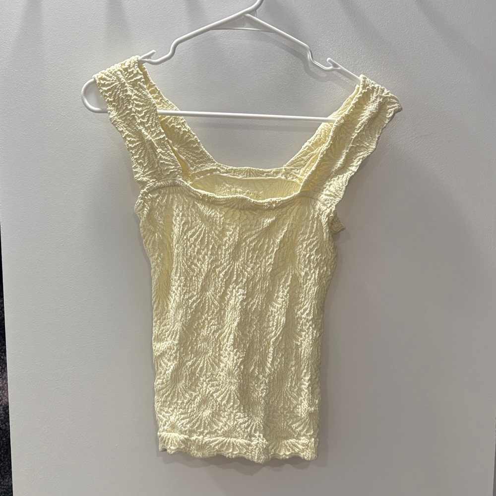 Zara Cream Textured Tank Top